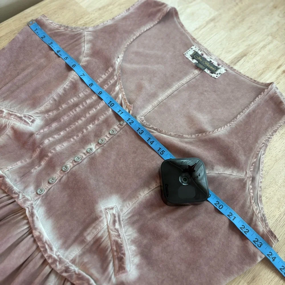 JOE BROWNS Bohemian Sleeveless Antique Rose Dress! Handkerchief Hem! GUC - Picture 12 of 15